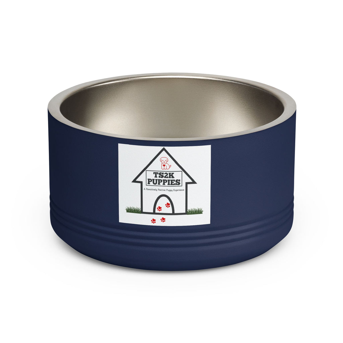 Personalized Dog Bowl — Signature Edition • White Text • DM Serif Display | TS2K Puppies
