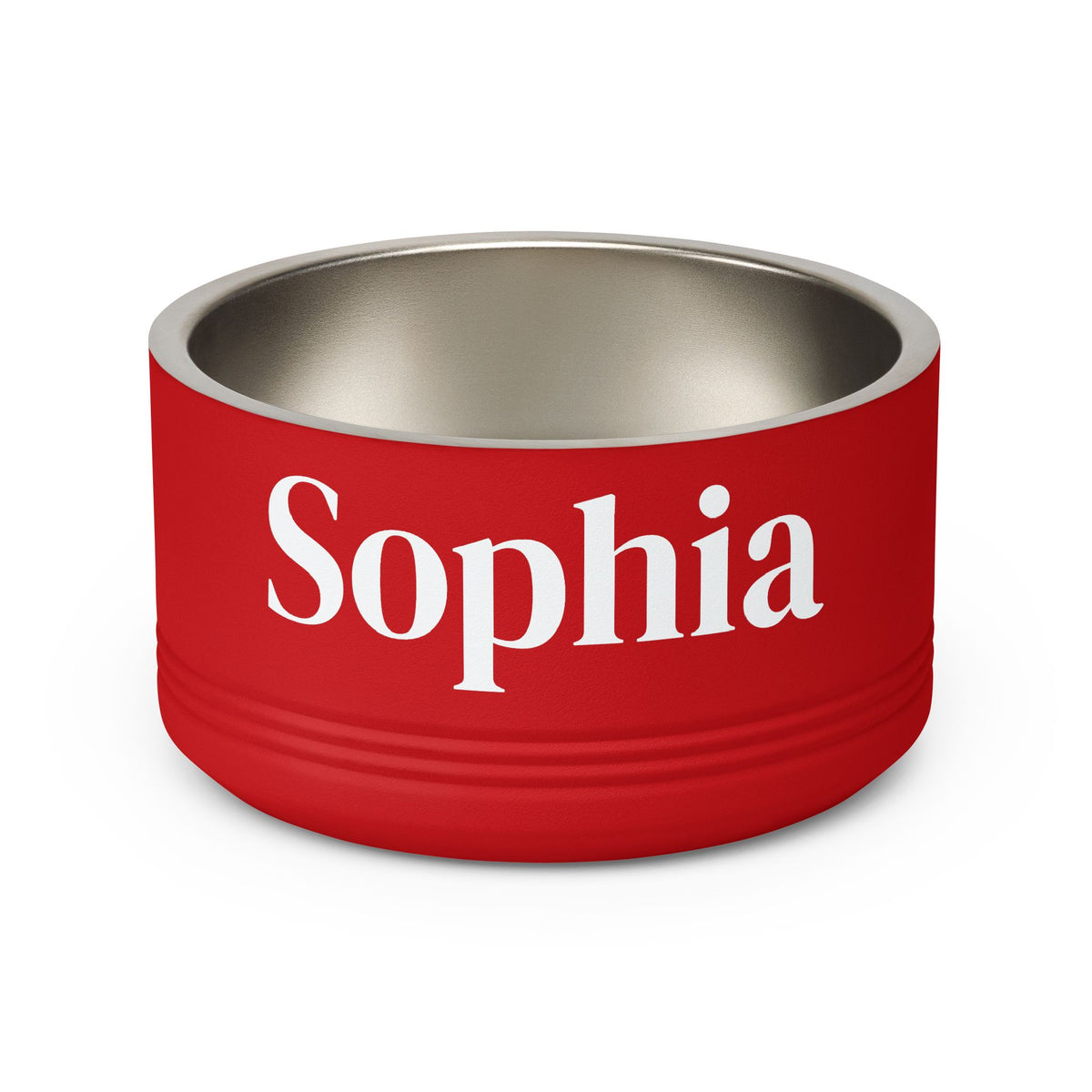 Personalized Dog Bowl — Paw Print Edition • White Text • DM Serif Display | TS2K Puppies