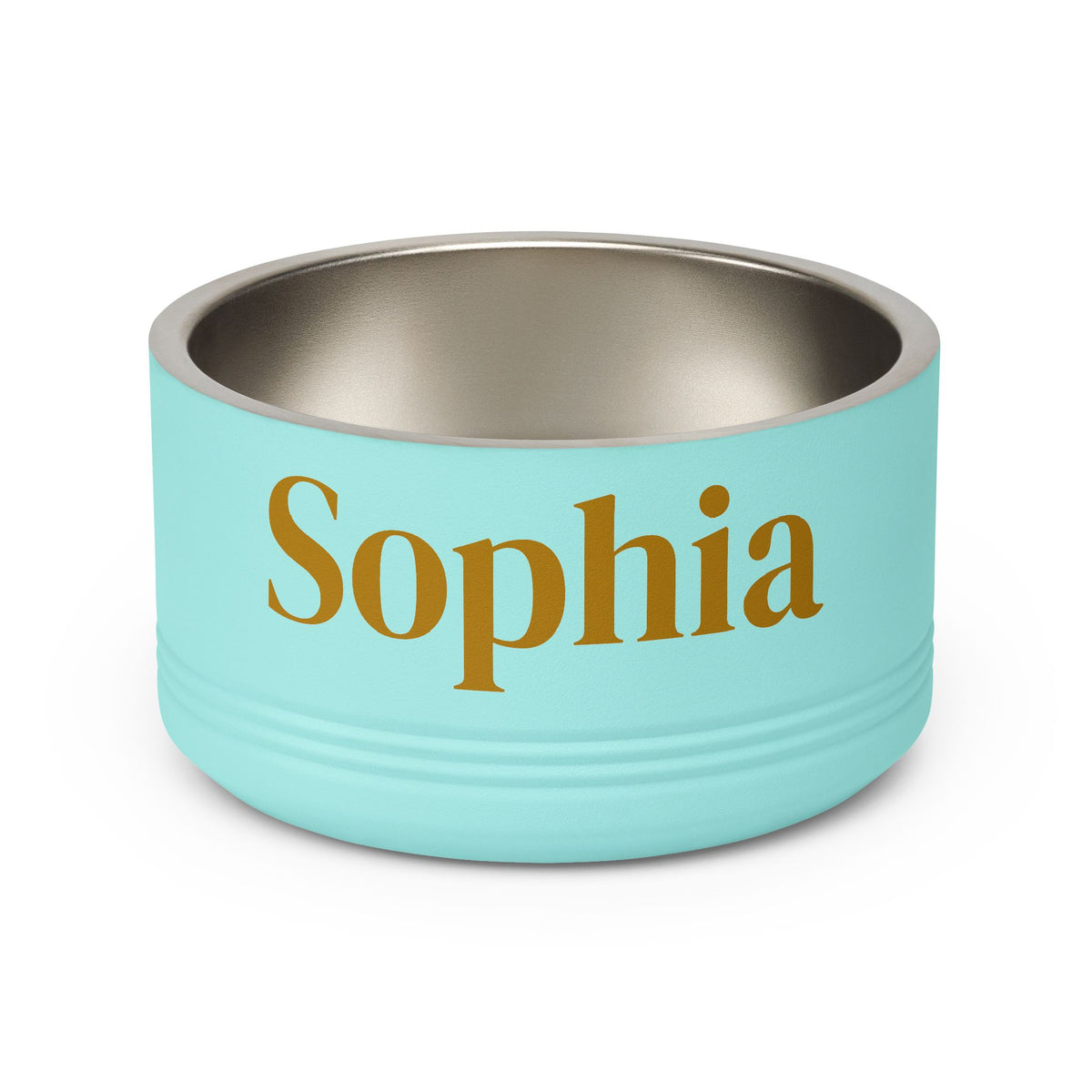 Personalized Dog Bowl — Paw Print Edition • Gold Text • DM Serif Display | TS2K Puppies