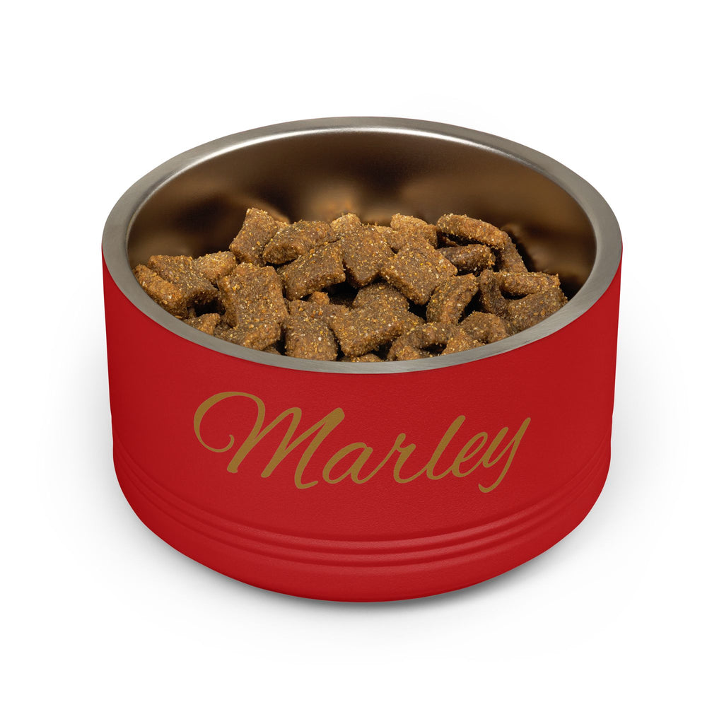 Personalized Dog Bowl — Signature Edition • Gold Text • Alex Brush | TS2K Puppies
