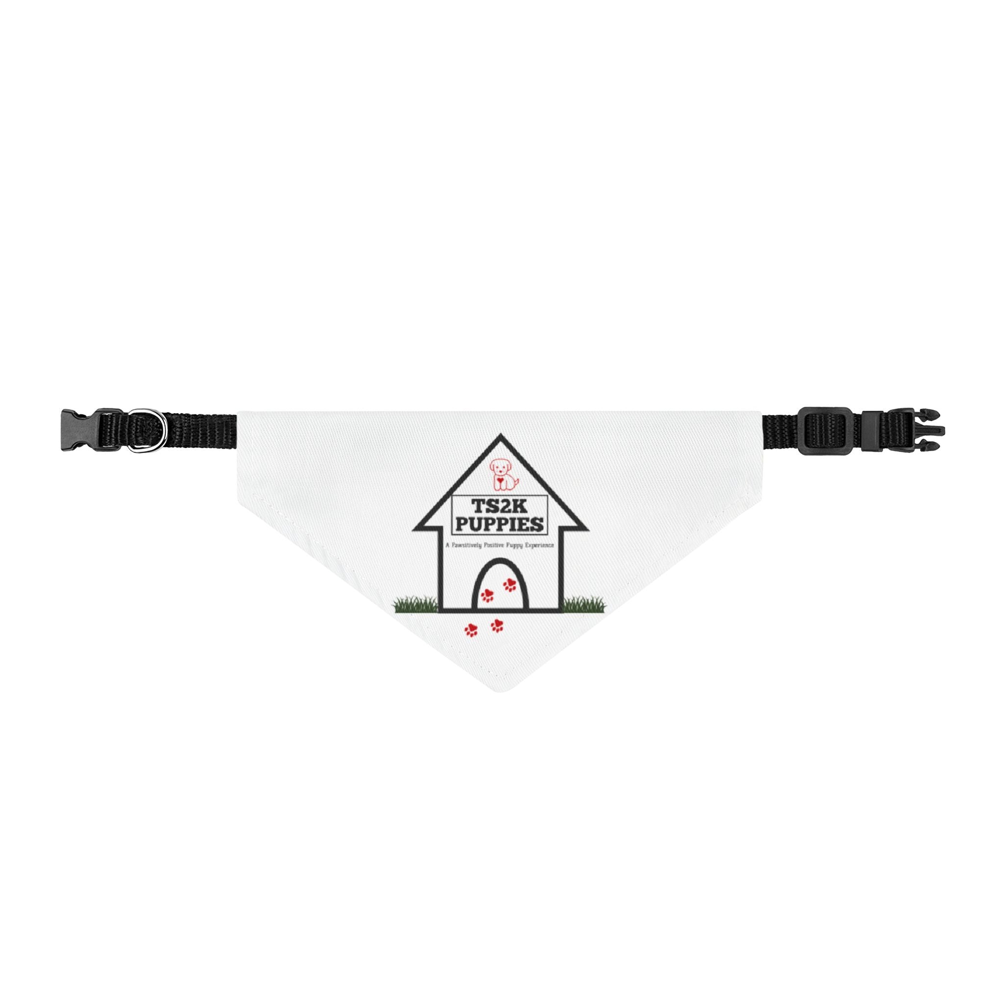 TS2K Puppies Wordmark Pet Bandana — White