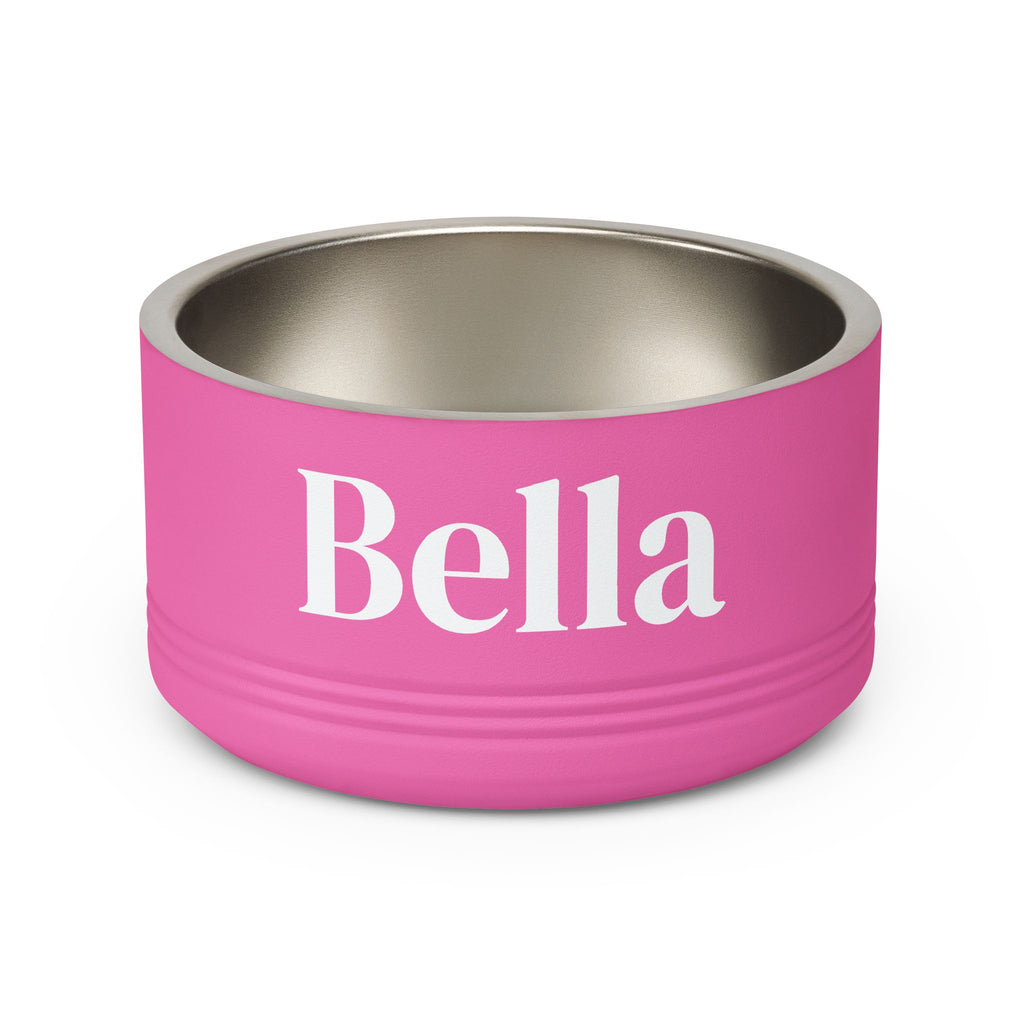 Personalized Dog Bowl — Signature Edition • White Text • DM Serif Display | TS2K Puppies