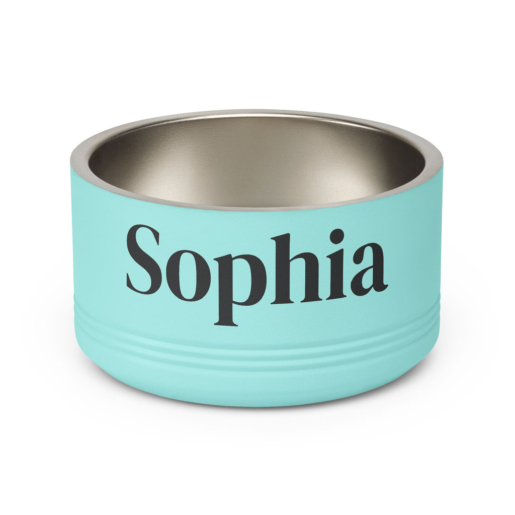 Personalized Dog Bowl — Paw Print Edition • Black Text • DM Serif Display | TS2K Puppies