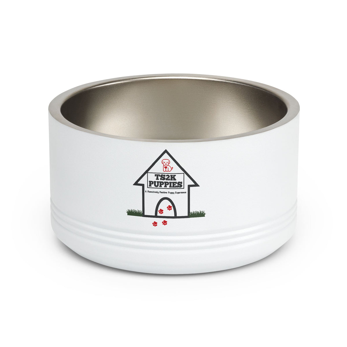 Personalized Dog Bowl — Signature Edition • Black Text • Alex Brush | TS2K Puppies