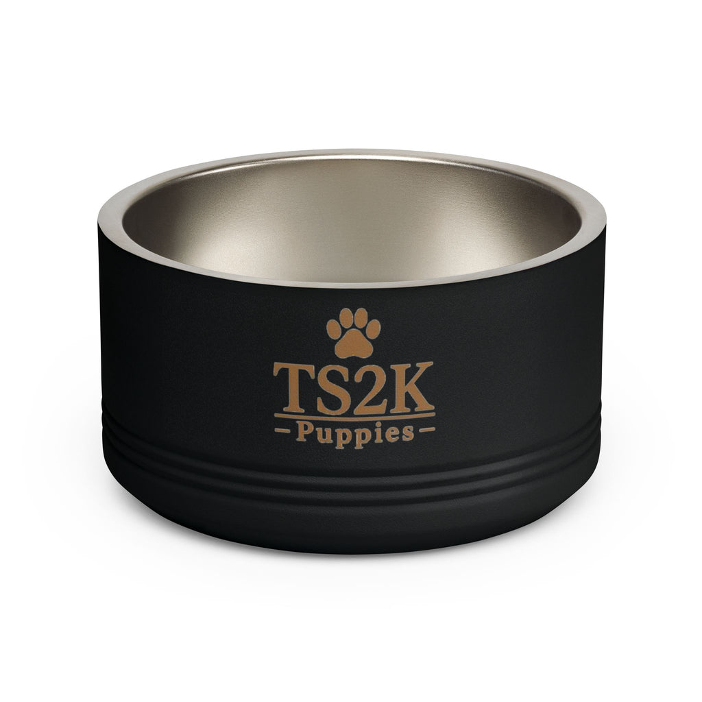 Personalized Dog Bowl — Paw Print Edition • Gold Text • DM Serif Display | TS2K Puppies