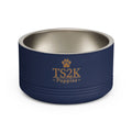 Personalized Dog Bowl — Paw Print Edition • Black Text • Alex Brush | TS2K Puppies