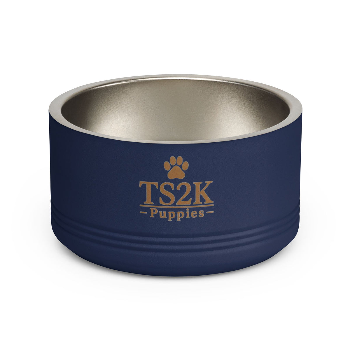 Personalized Dog Bowl — Paw Print Edition • Black Text • Alex Brush | TS2K Puppies