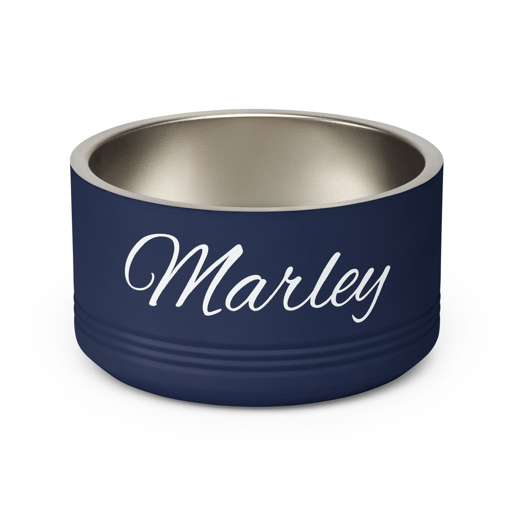 Personalized Dog Bowl — Signature Edition • Black Text • Alex Brush | TS2K Puppies