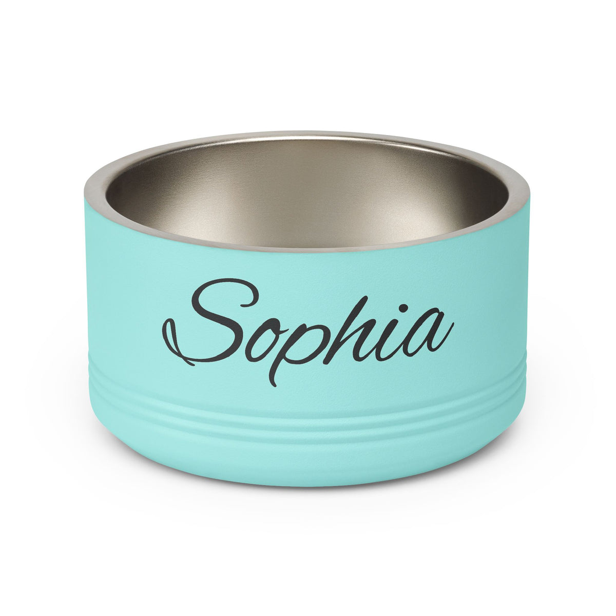 Personalized Dog Bowl — Paw Print Edition • Black Text • Alex Brush | TS2K Puppies