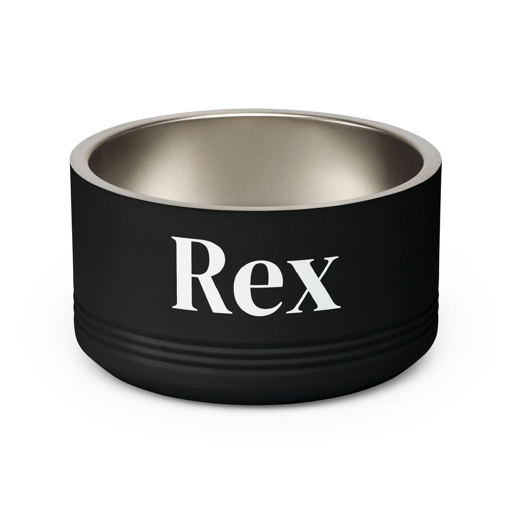 Personalized Dog Bowl — Signature Edition • White Text • DM Serif Display | TS2K Puppies