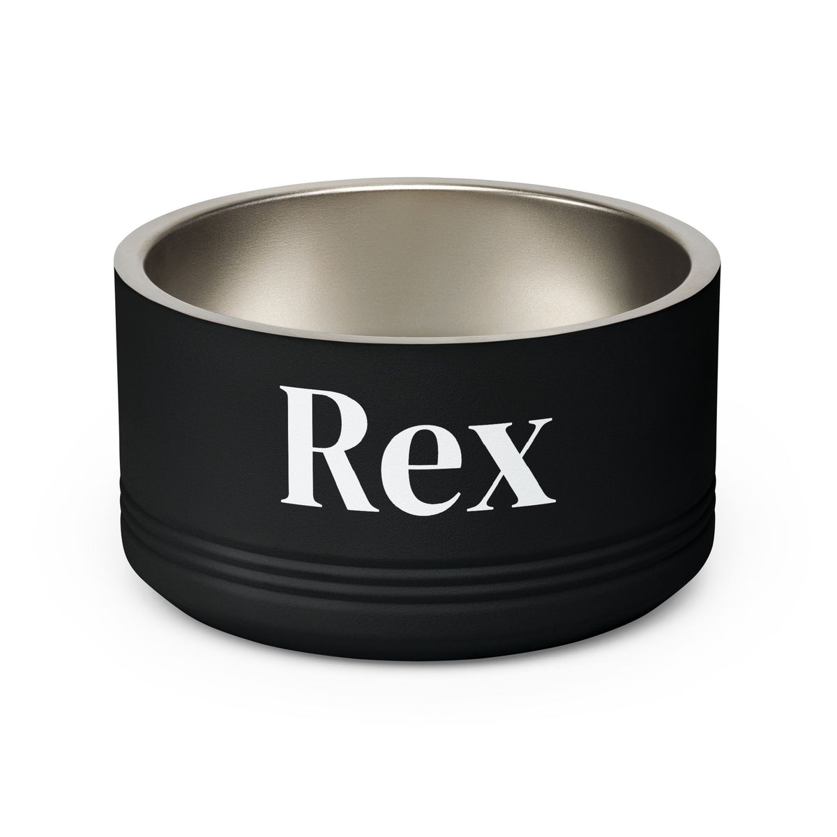 Personalized Dog Bowl — Signature Edition • White Text • DM Serif Display | TS2K Puppies