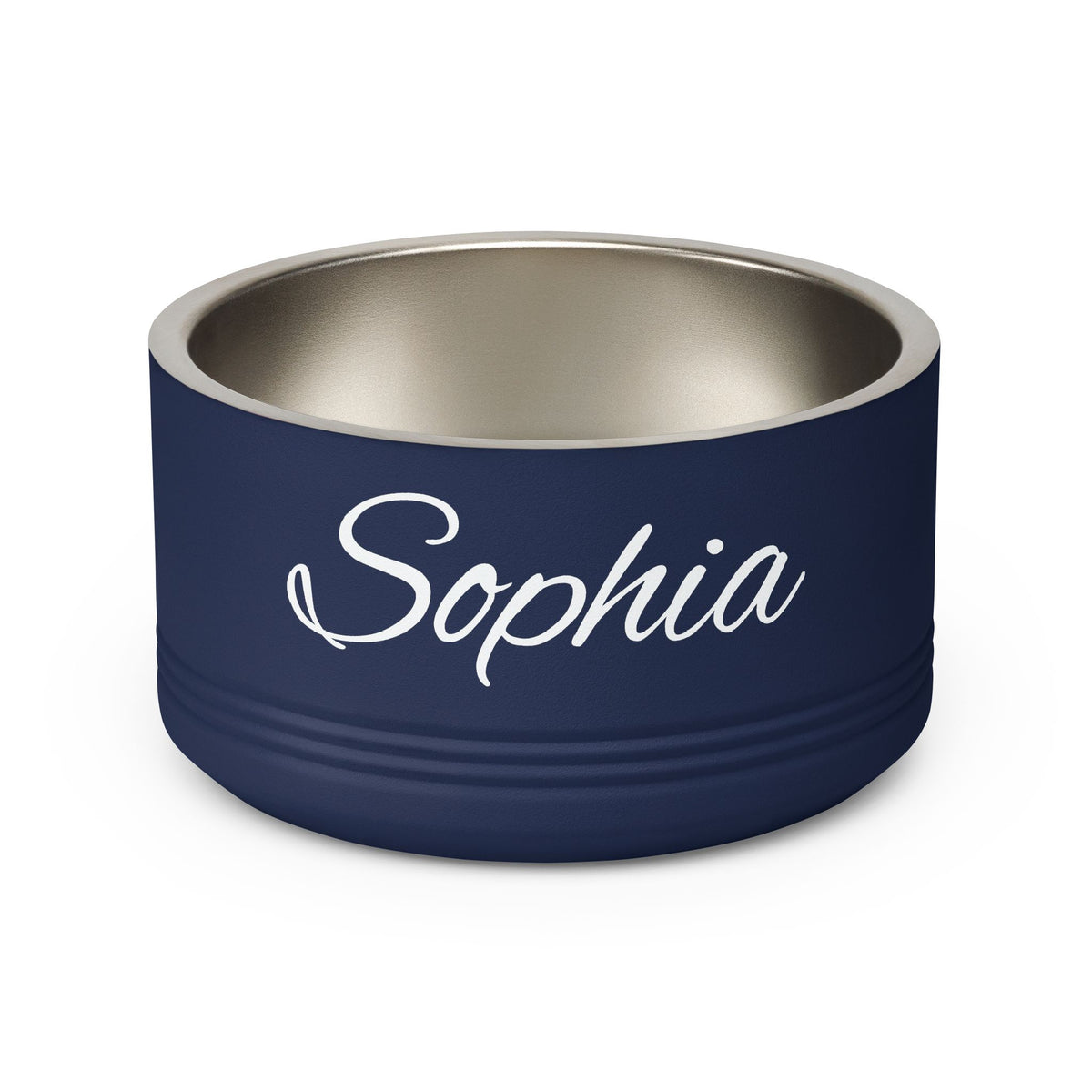 Personalized Dog Bowl — Paw Print Edition • White Text • Alex Brush | TS2K Puppies