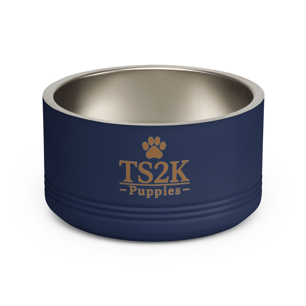 Personalized Dog Bowl — Paw Print Edition • Black Text • DM Serif Display | TS2K Puppies