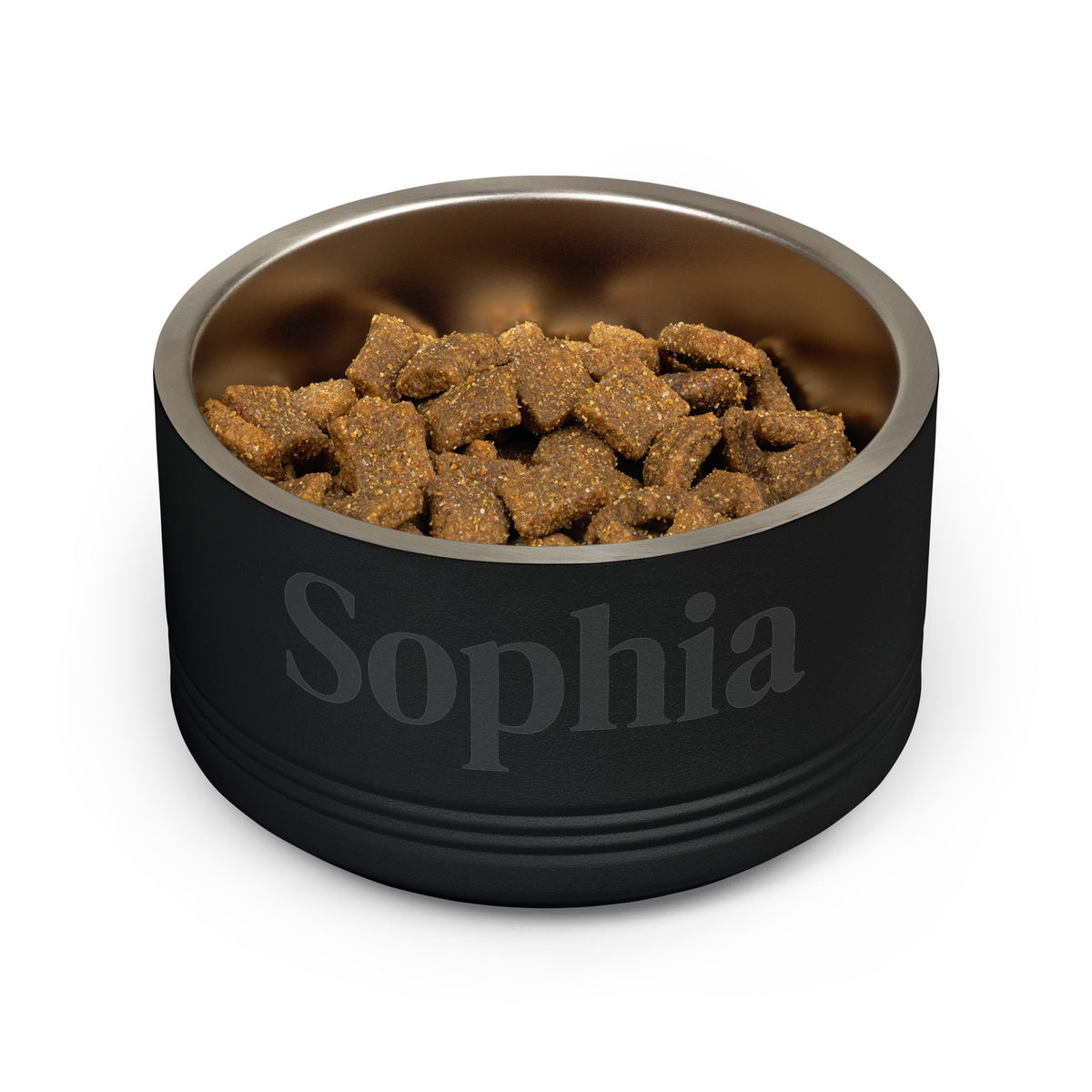 Personalized Dog Bowl — Paw Print Edition • Black Text • DM Serif Display | TS2K Puppies