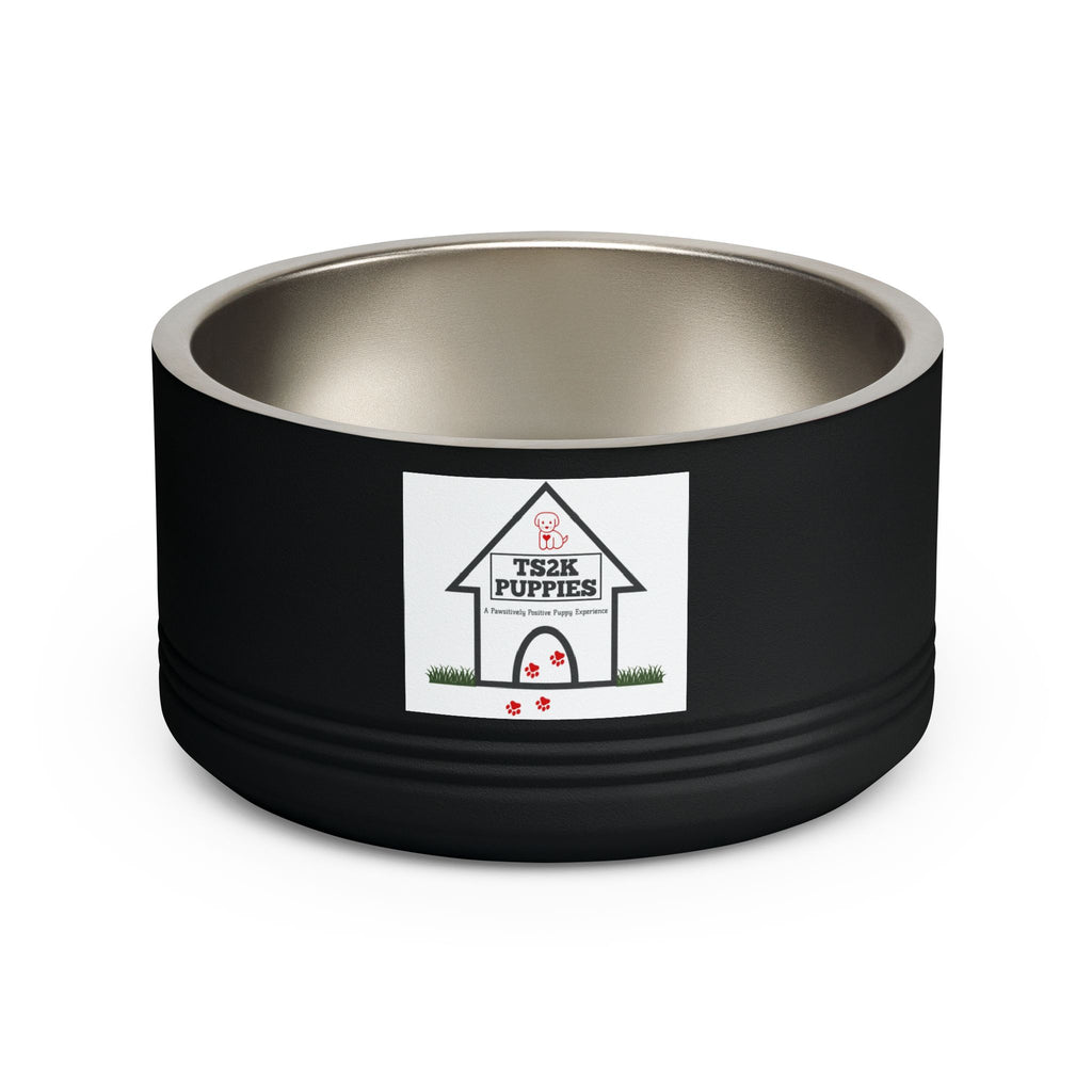 Personalized Dog Bowl — Signature Edition • White Text • DM Serif Display | TS2K Puppies