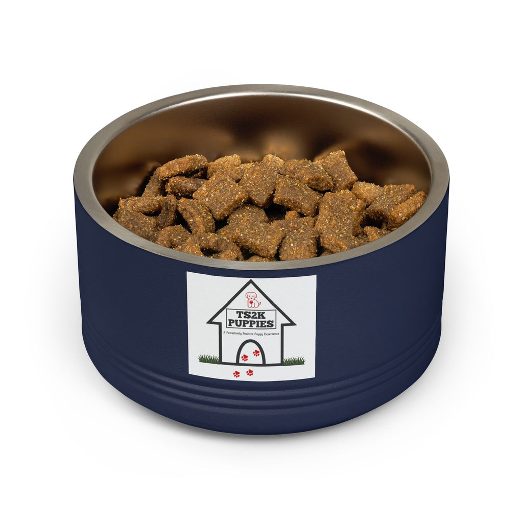 Personalized Dog Bowl — Signature Edition • White Text • DM Serif Display | TS2K Puppies