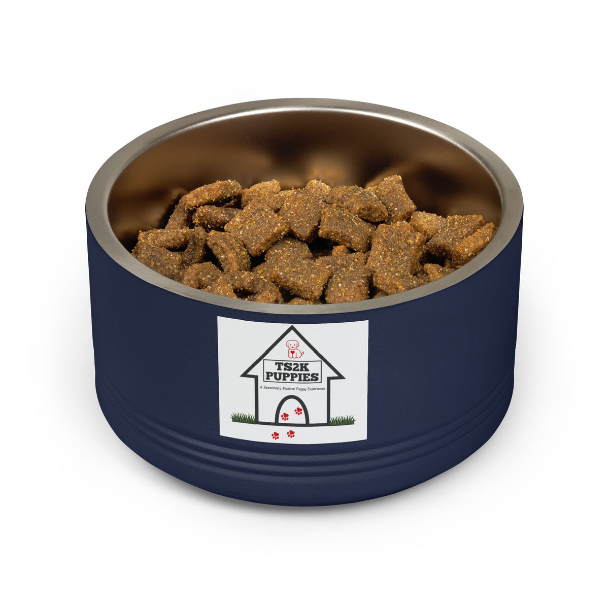 Personalized Dog Bowl — Signature Edition • White Text • DM Serif Display | TS2K Puppies