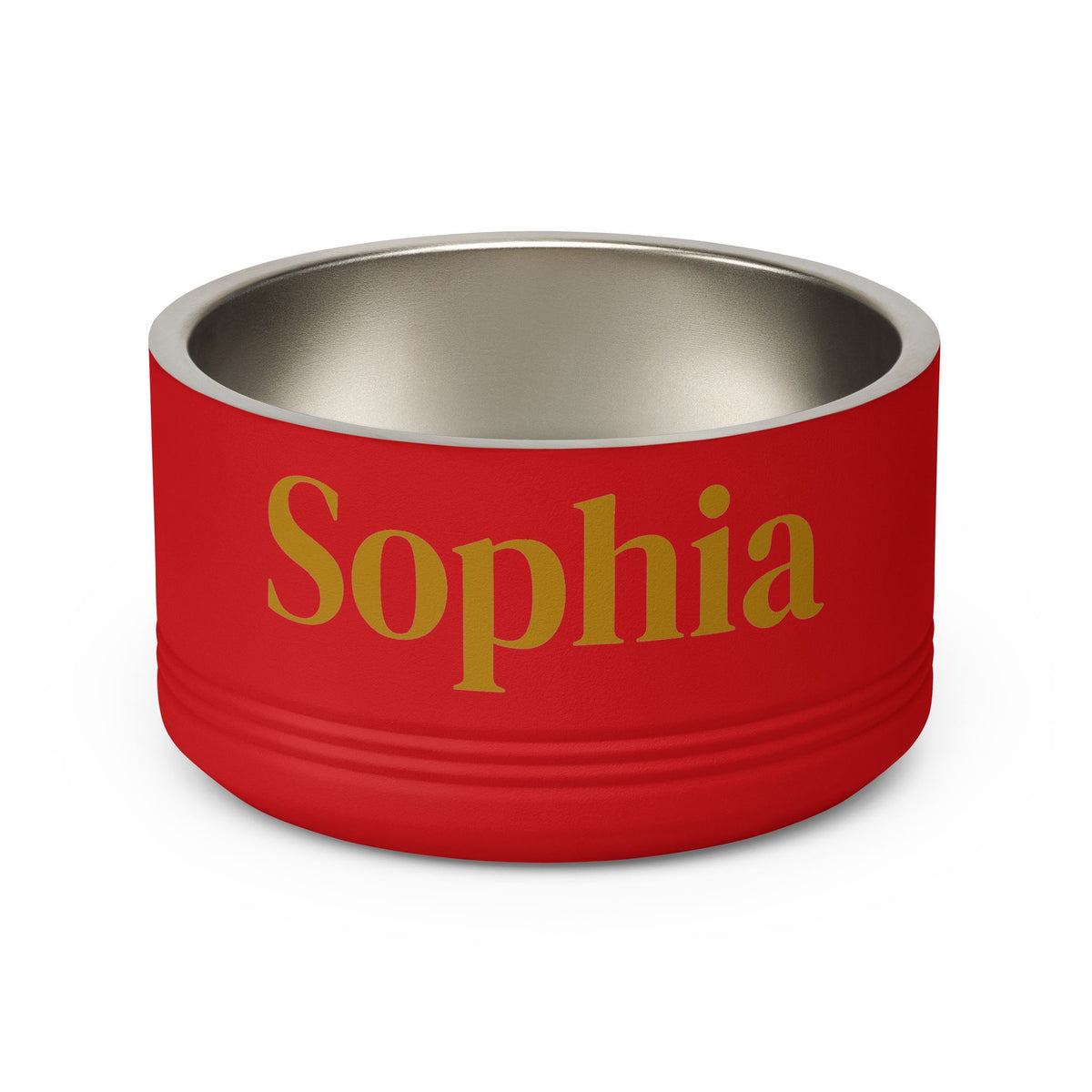 Personalized Dog Bowl — Paw Print Edition • Gold Text • DM Serif Display | TS2K Puppies