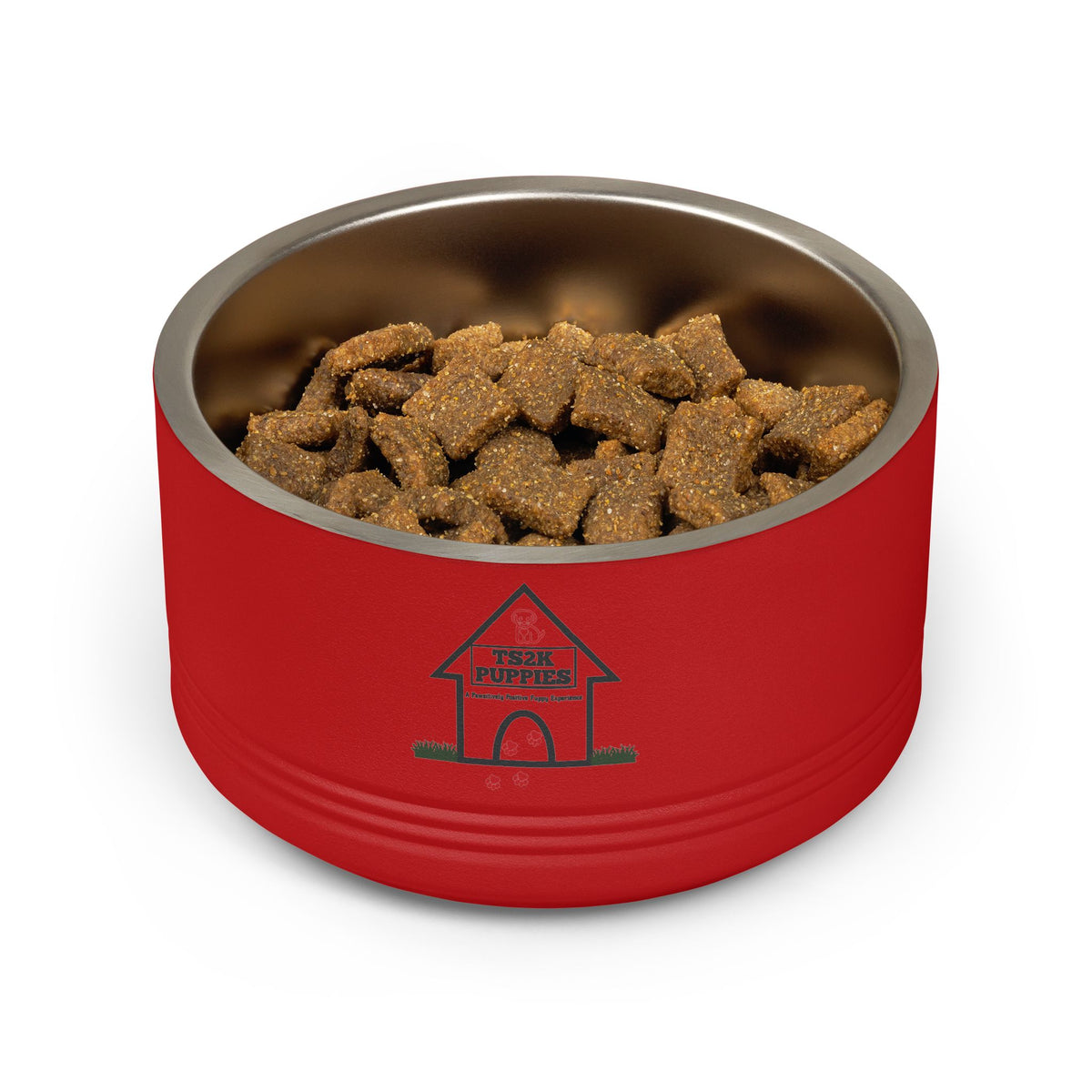 Personalized Dog Bowl — Signature Edition • Black Text • Alex Brush | TS2K Puppies