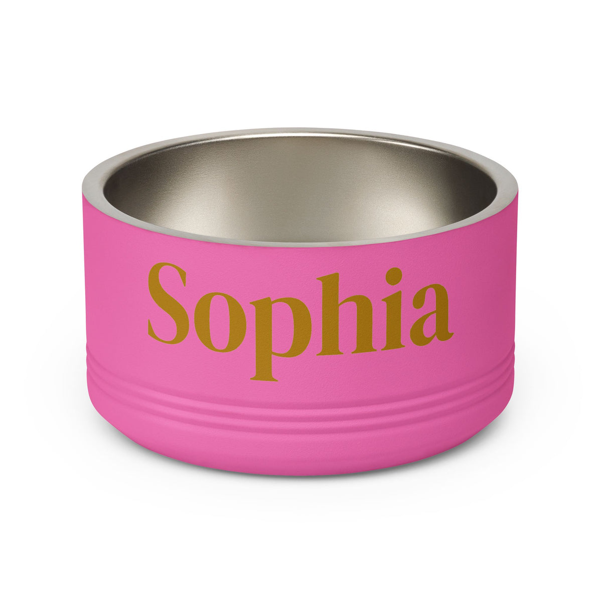 Personalized Dog Bowl — Paw Print Edition • Gold Text • DM Serif Display | TS2K Puppies