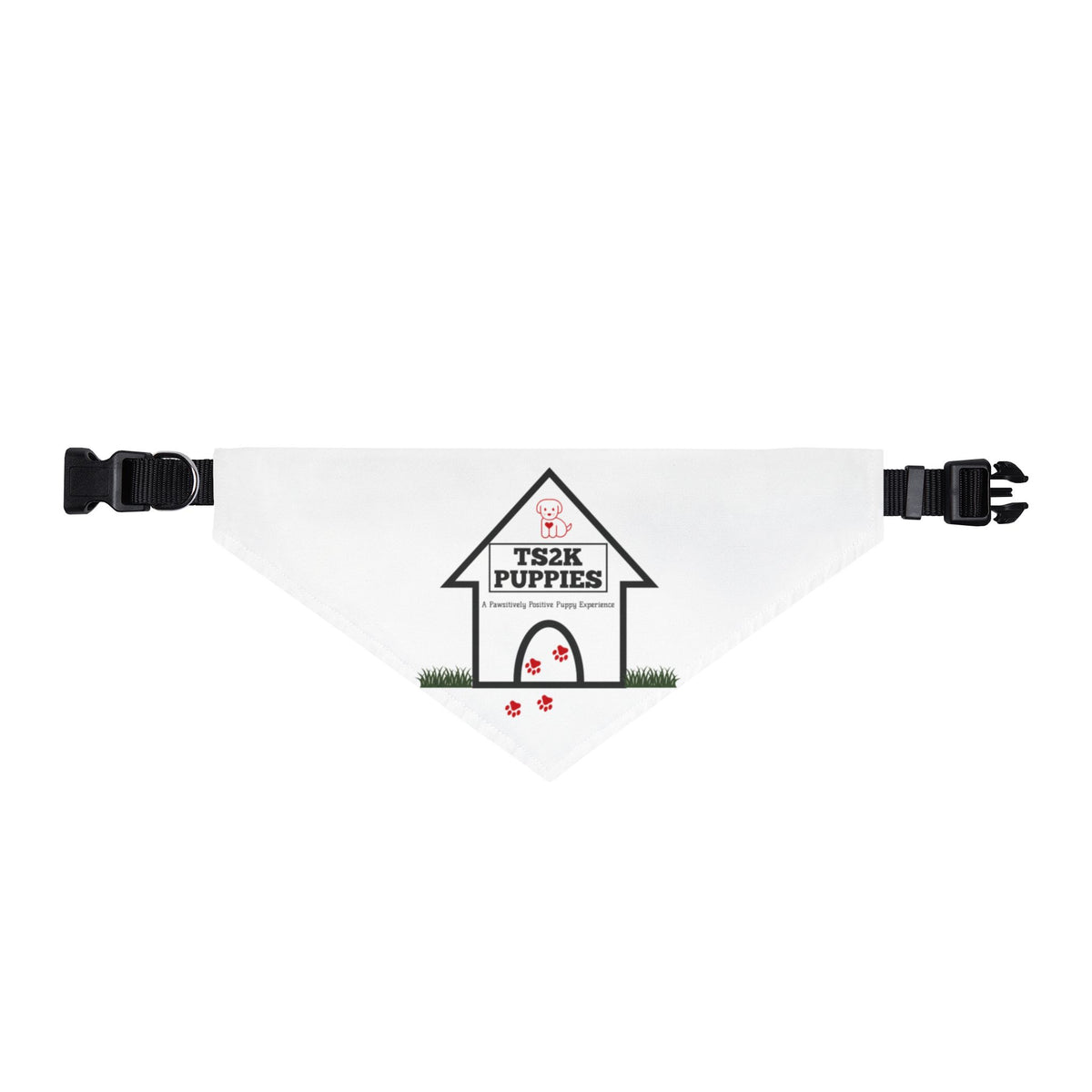TS2K Puppies Wordmark Pet Bandana — White