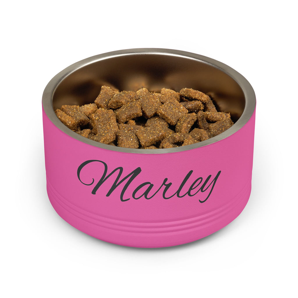 Personalized Dog Bowl — Signature Edition • Black Text • Alex Brush | TS2K Puppies