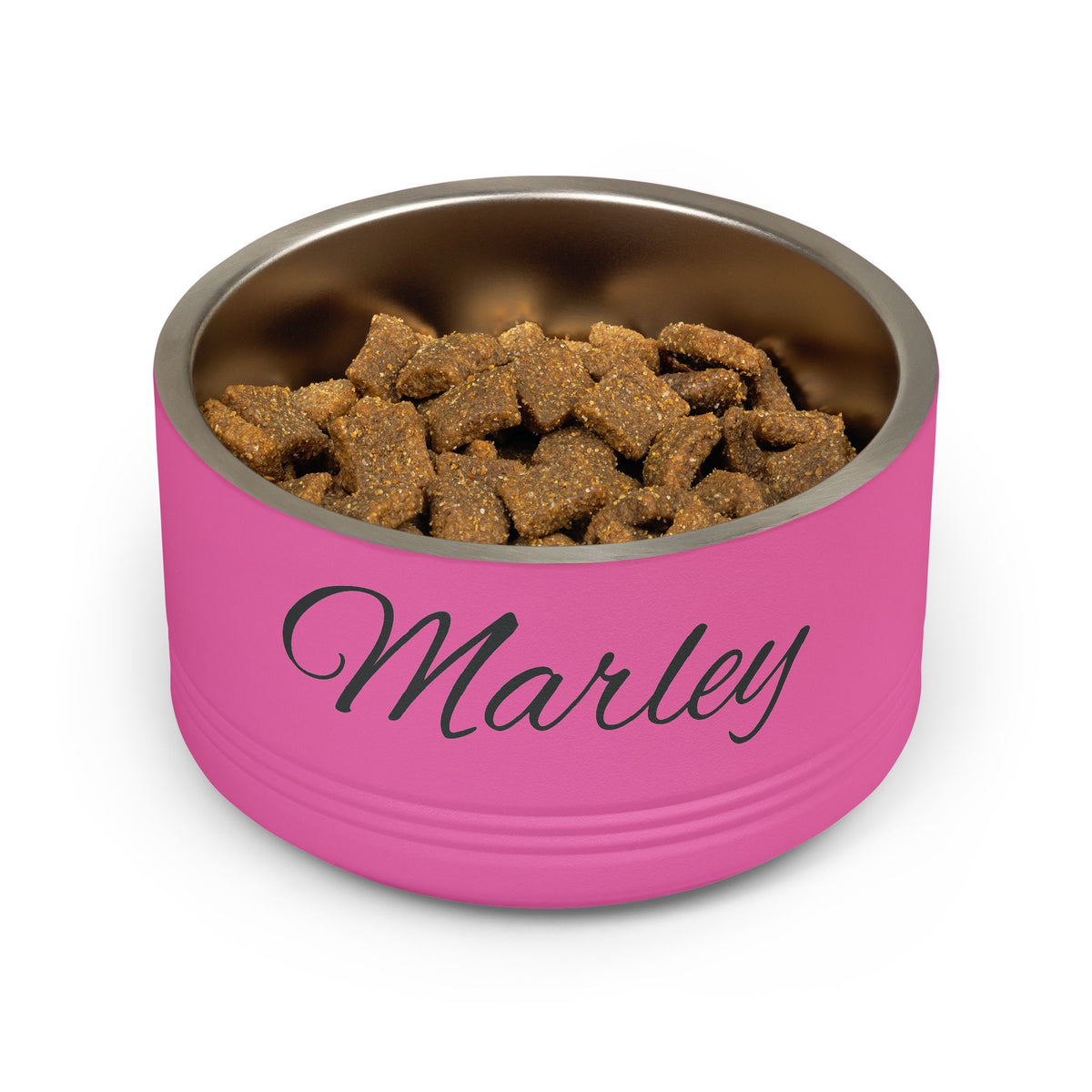 Personalized Dog Bowl — Signature Edition • Black Text • Alex Brush | TS2K Puppies