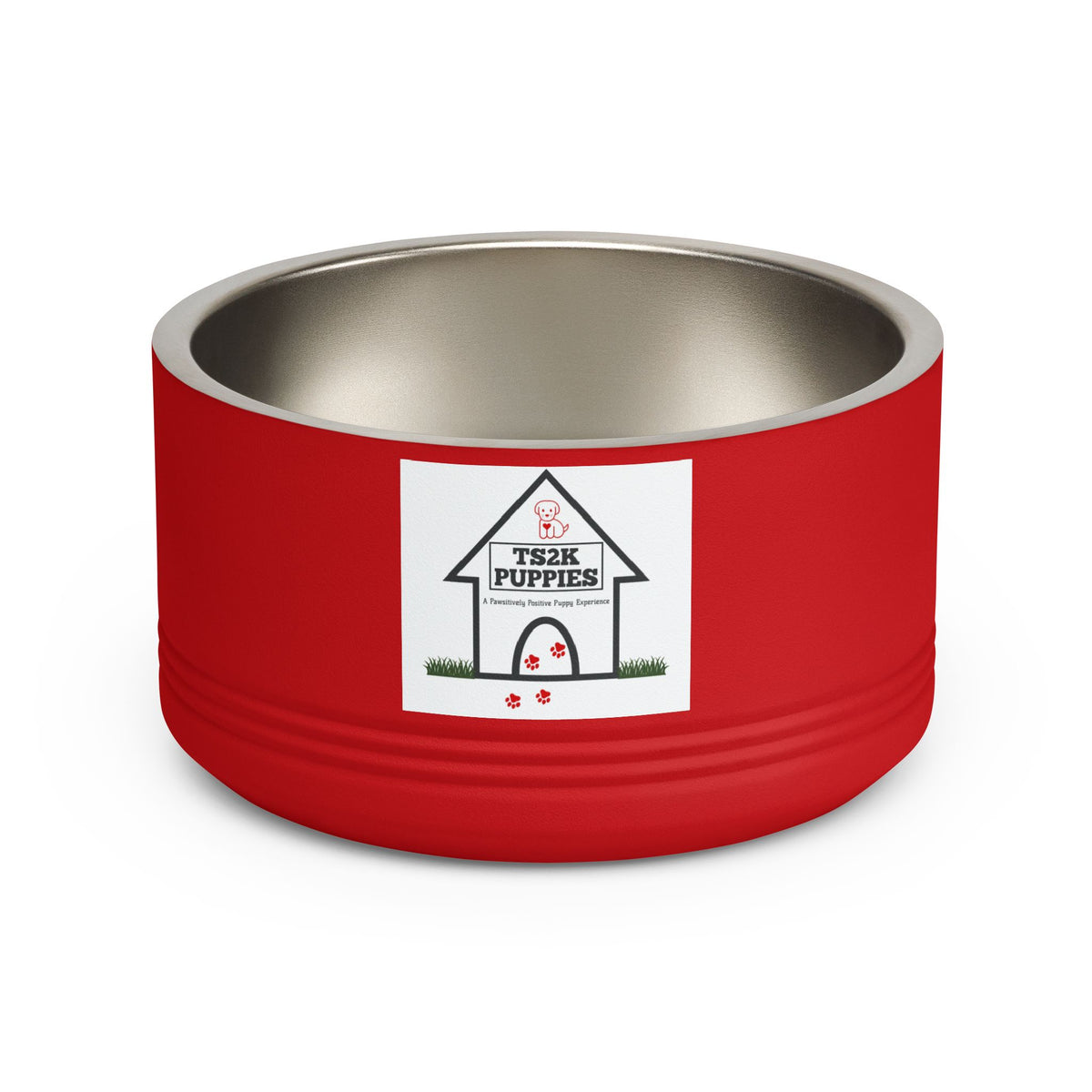Personalized Dog Bowl — Signature Edition • White Text • DM Serif Display | TS2K Puppies