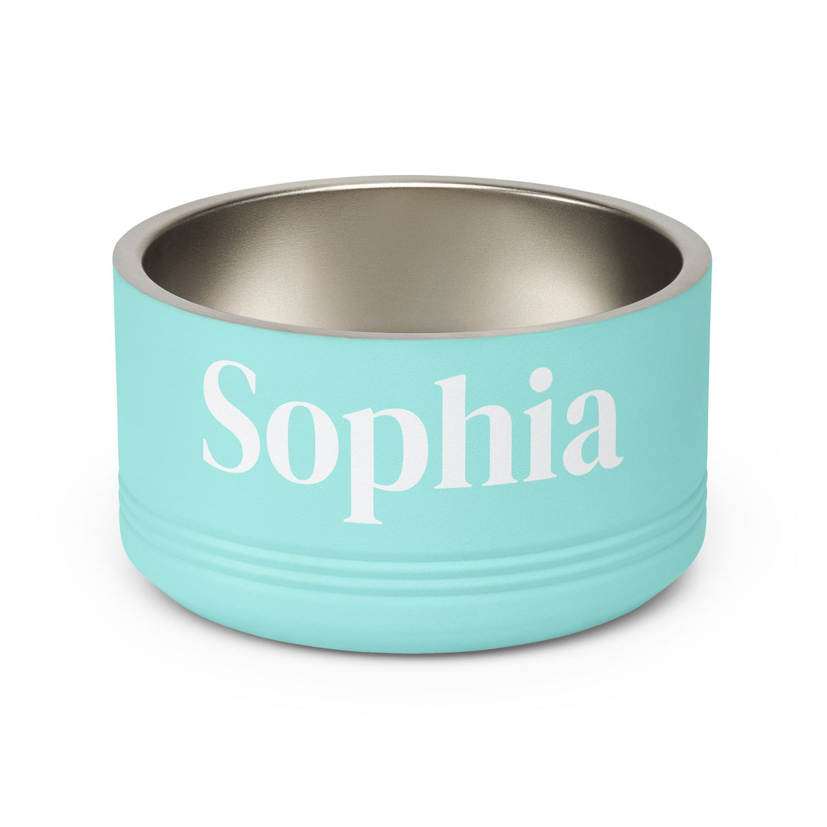 Personalized Dog Bowl — Paw Print Edition • White Text • DM Serif Display | TS2K Puppies