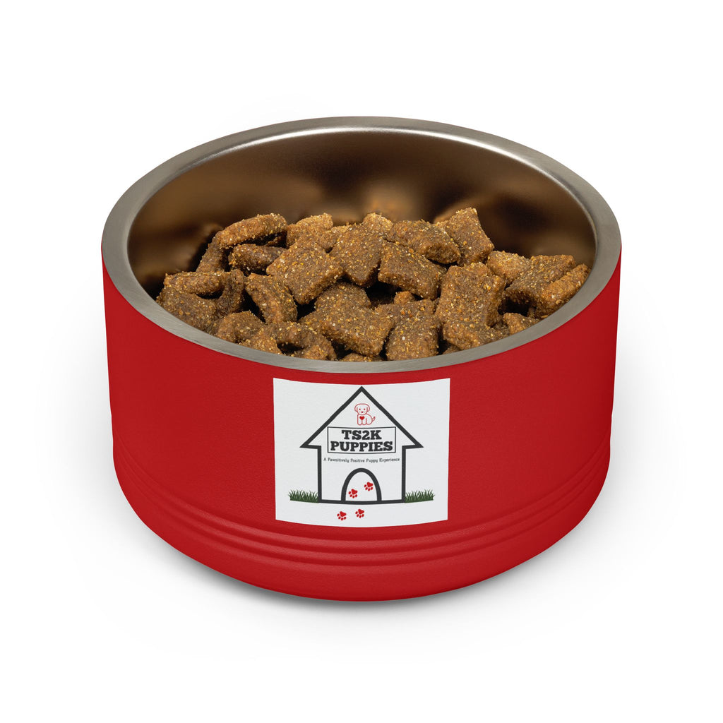 Personalized Dog Bowl — Signature Edition • White Text • DM Serif Display | TS2K Puppies