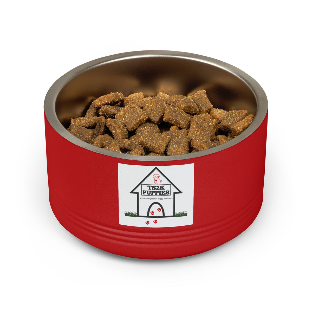 Personalized Dog Bowl — Signature Edition • White Text • DM Serif Display | TS2K Puppies