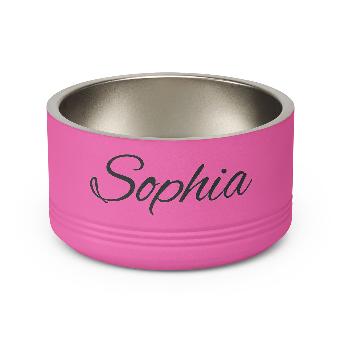 Personalized Dog Bowl — Paw Print Edition • Black Text • Alex Brush | TS2K Puppies