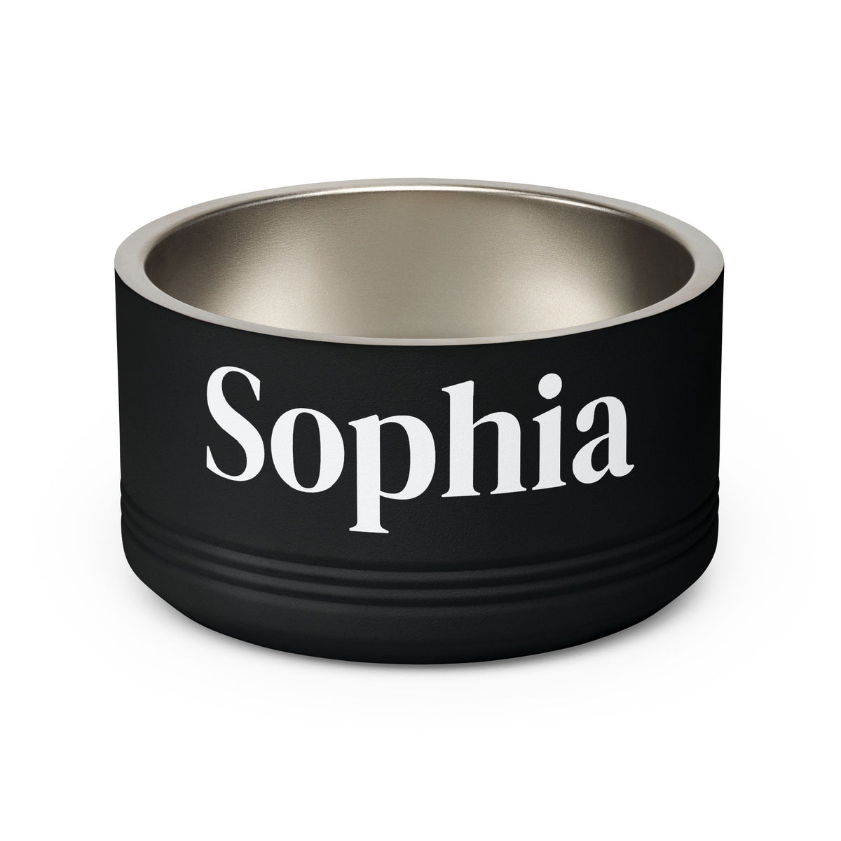 Personalized Dog Bowl — Paw Print Edition • White Text • DM Serif Display | TS2K Puppies
