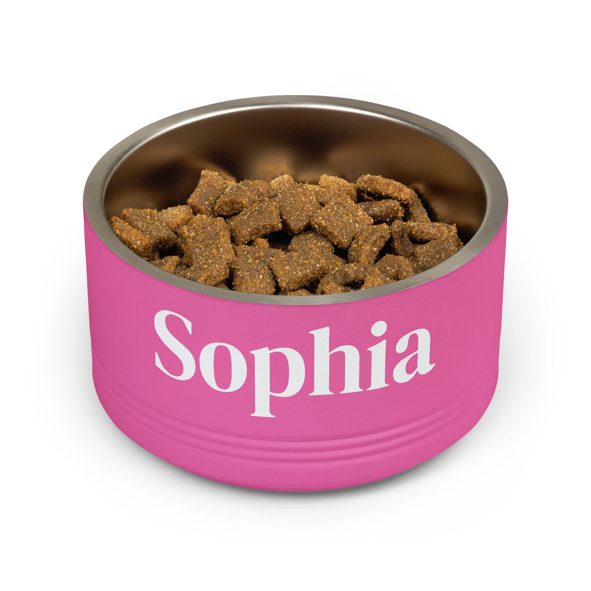 Personalized Dog Bowl — Paw Print Edition • White Text • DM Serif Display | TS2K Puppies