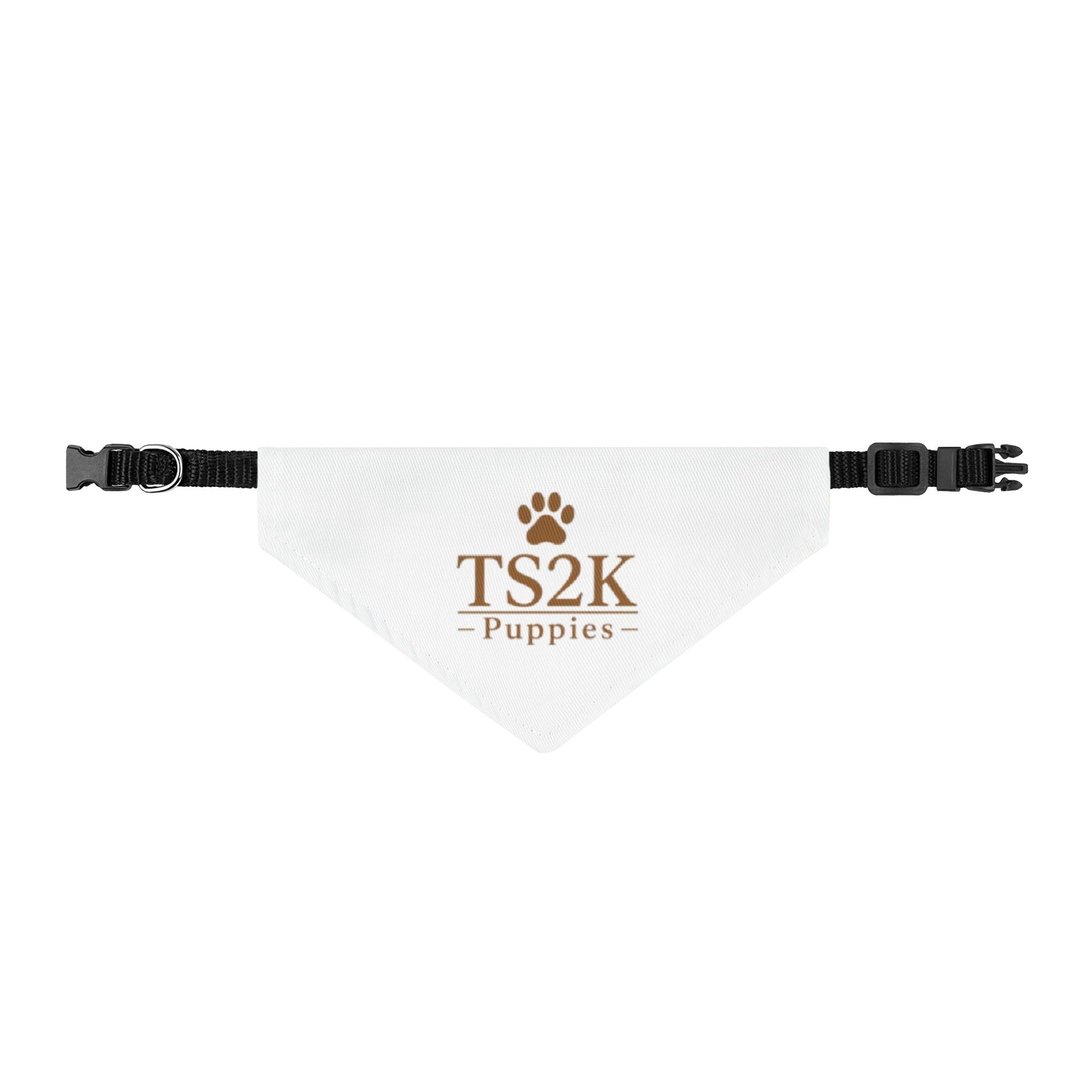 TS2K Puppies Paw Print Pet Bandana — Black