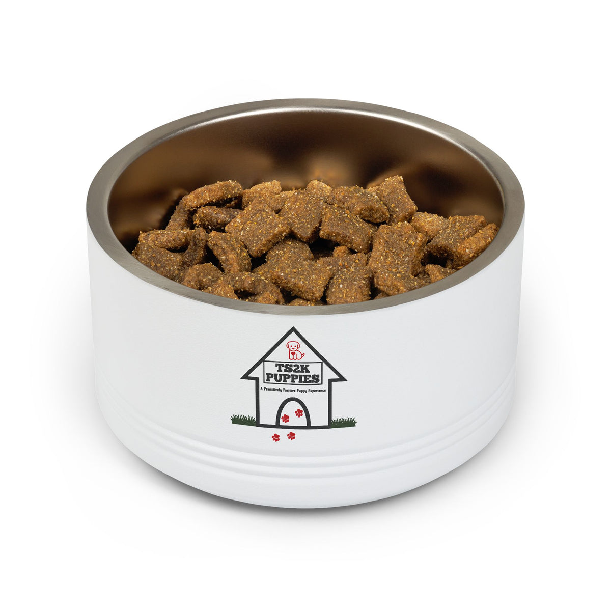 Personalized Dog Bowl — Signature Edition • Gold Text • Alex Brush | TS2K Puppies