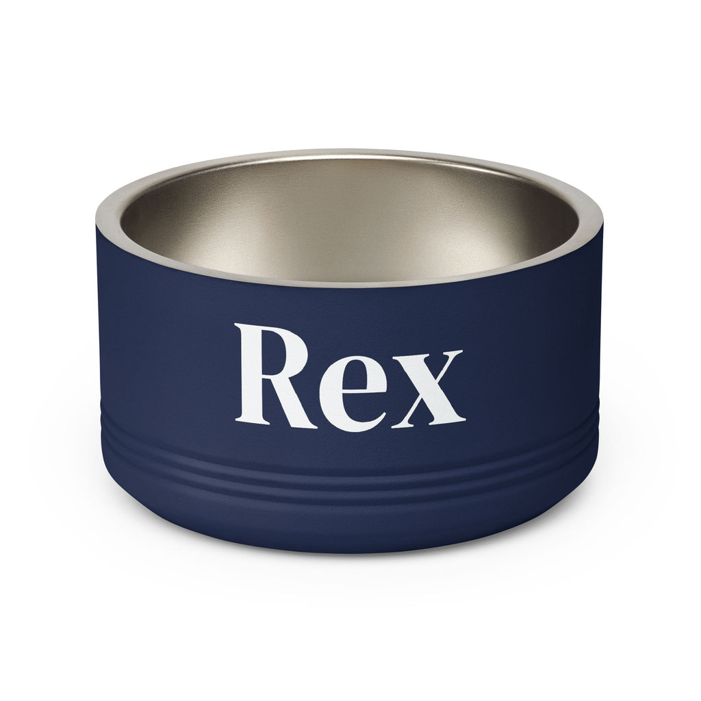 Personalized Dog Bowl — Signature Edition • White Text • DM Serif Display | TS2K Puppies