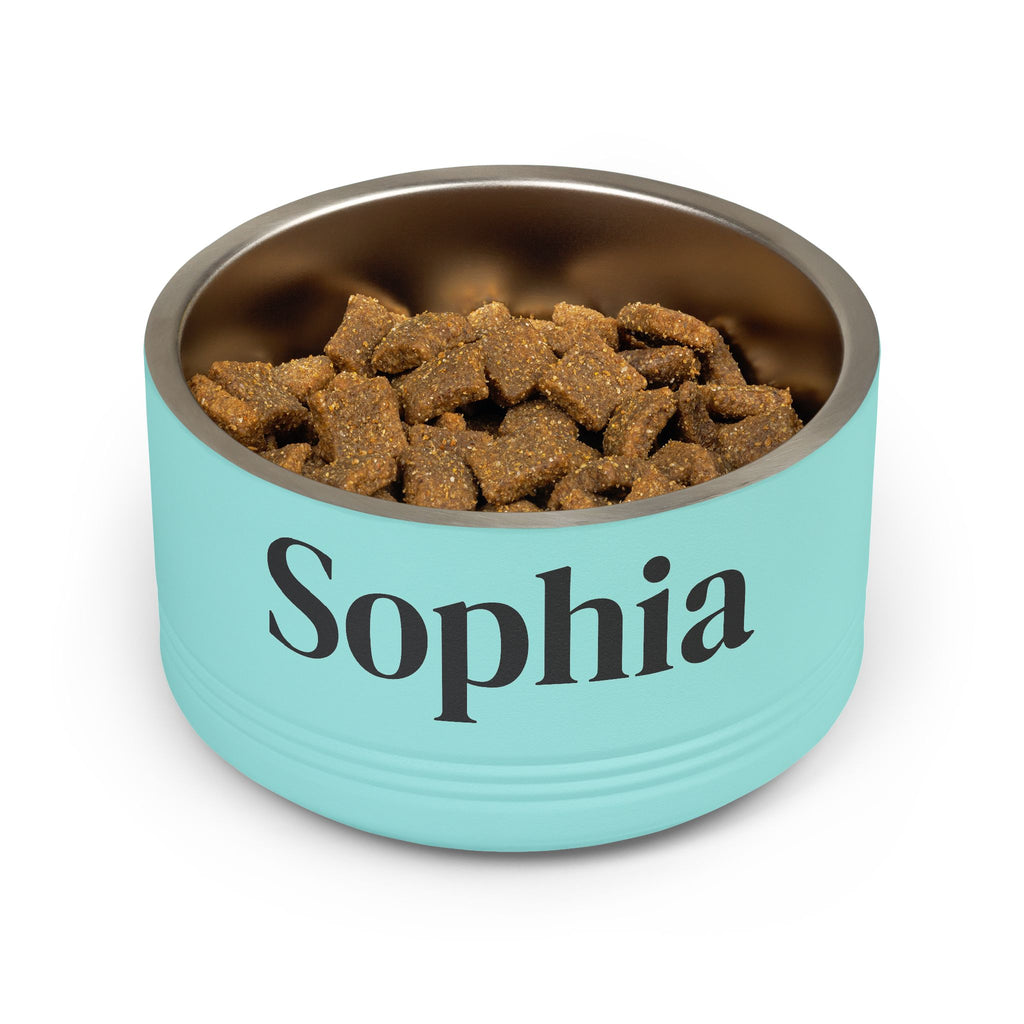 Personalized Dog Bowl — Paw Print Edition • Black Text • DM Serif Display | TS2K Puppies