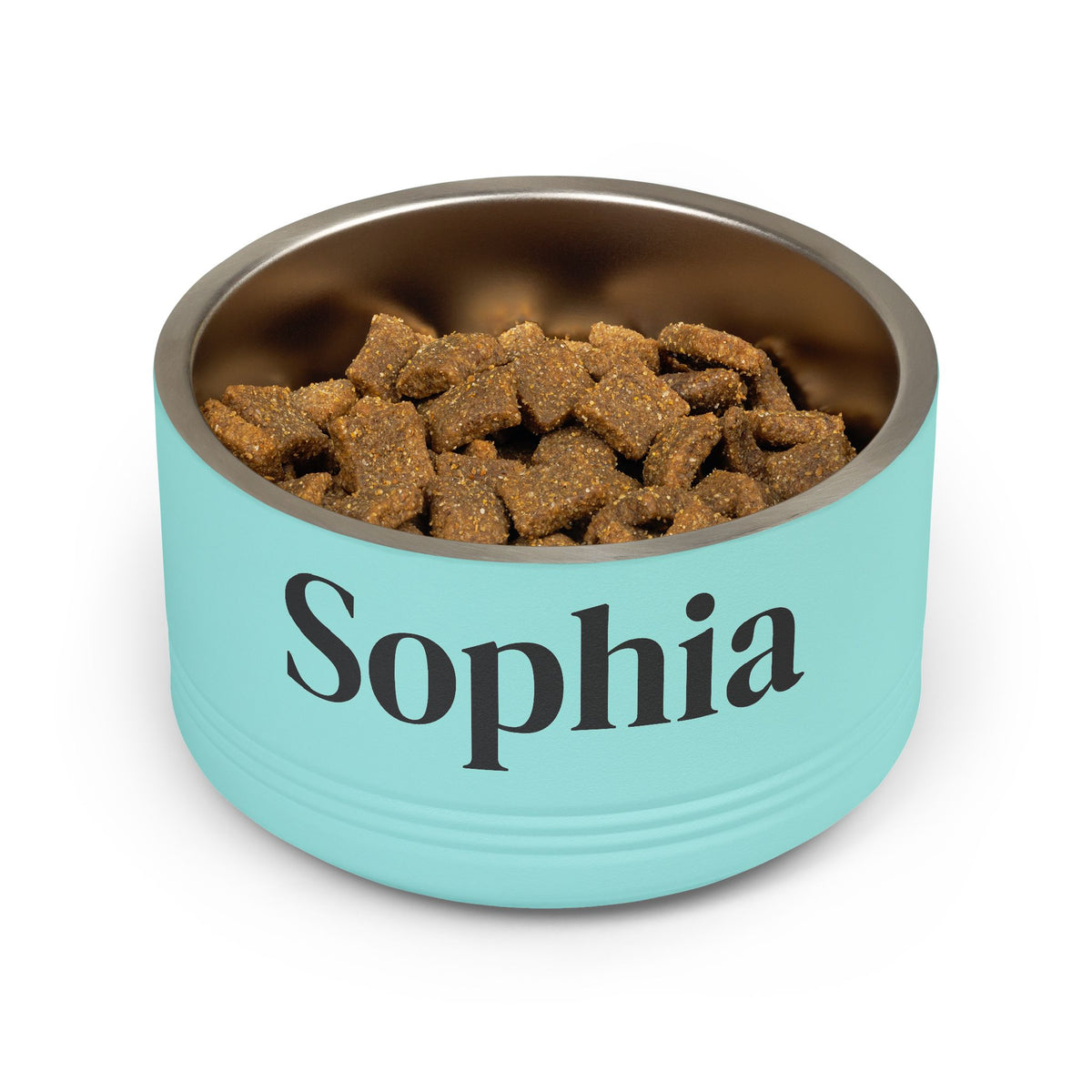 Personalized Dog Bowl — Paw Print Edition • Black Text • DM Serif Display | TS2K Puppies