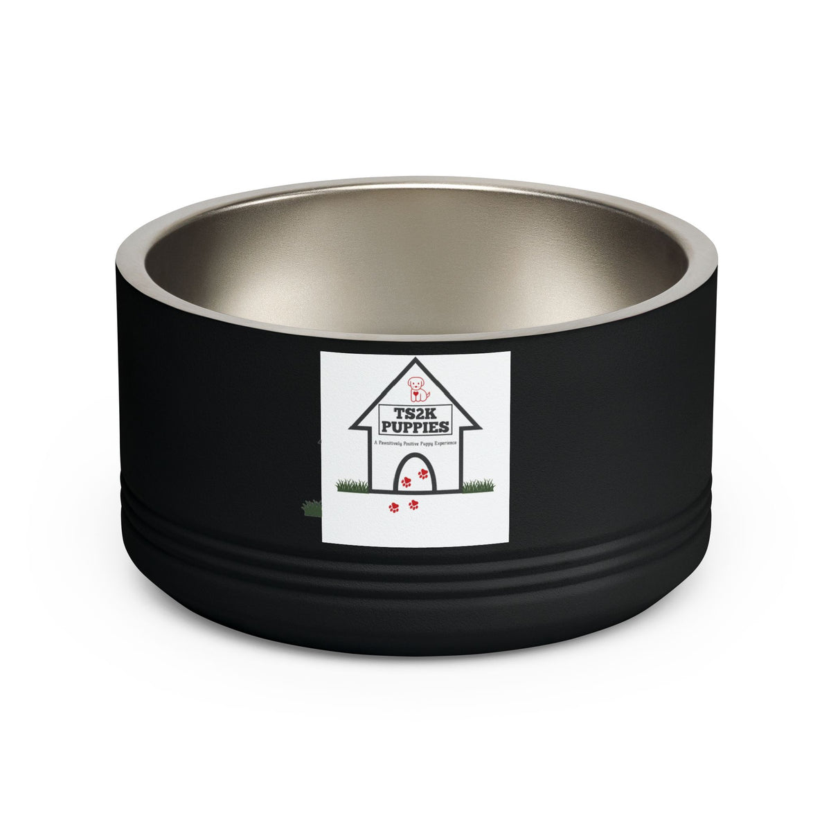 Personalized Dog Bowl — Signature Edition • Black Text • Alex Brush | TS2K Puppies