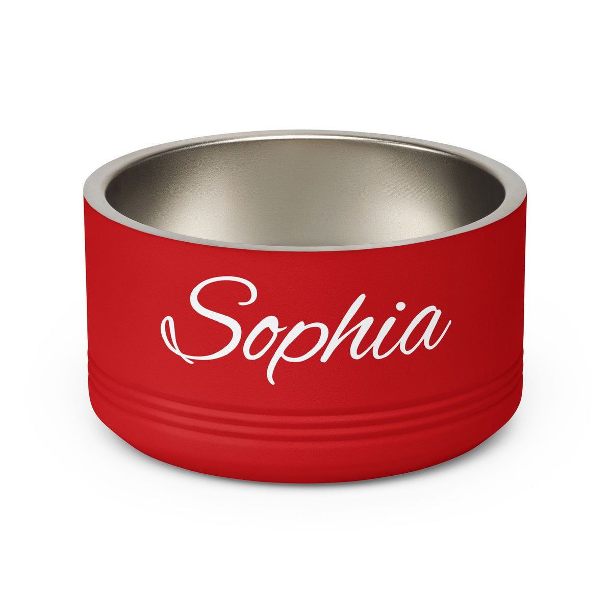 Personalized Dog Bowl — Paw Print Edition • White Text • Alex Brush | TS2K Puppies