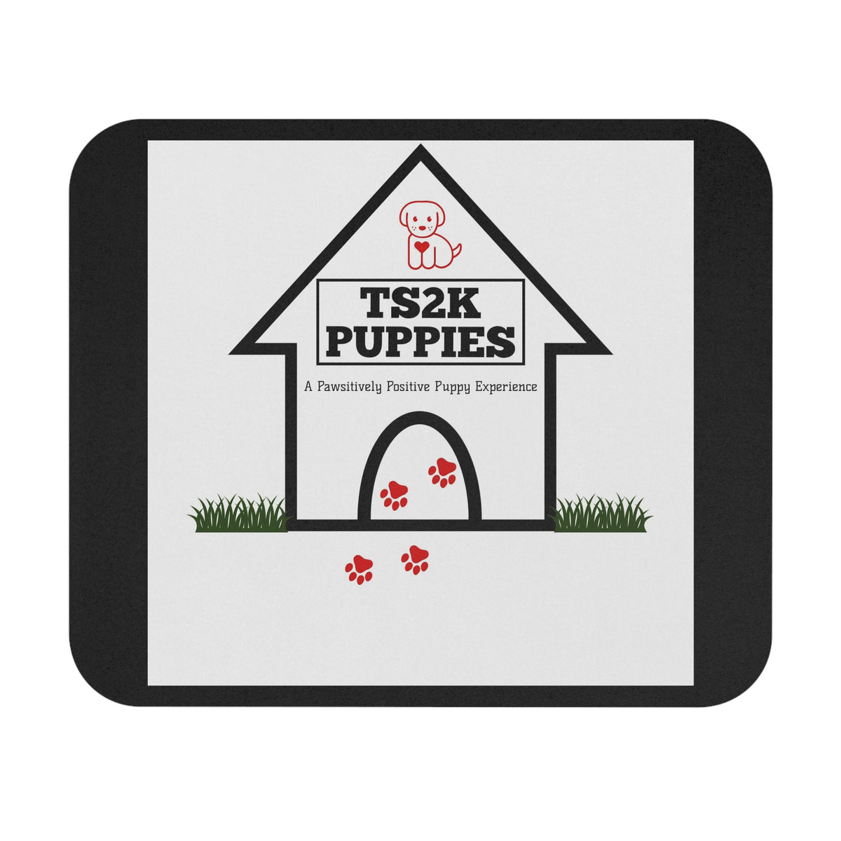 Mouse Pad — TS2K Puppies Logo Desk Mat (Cute Puppy Dog House Design)