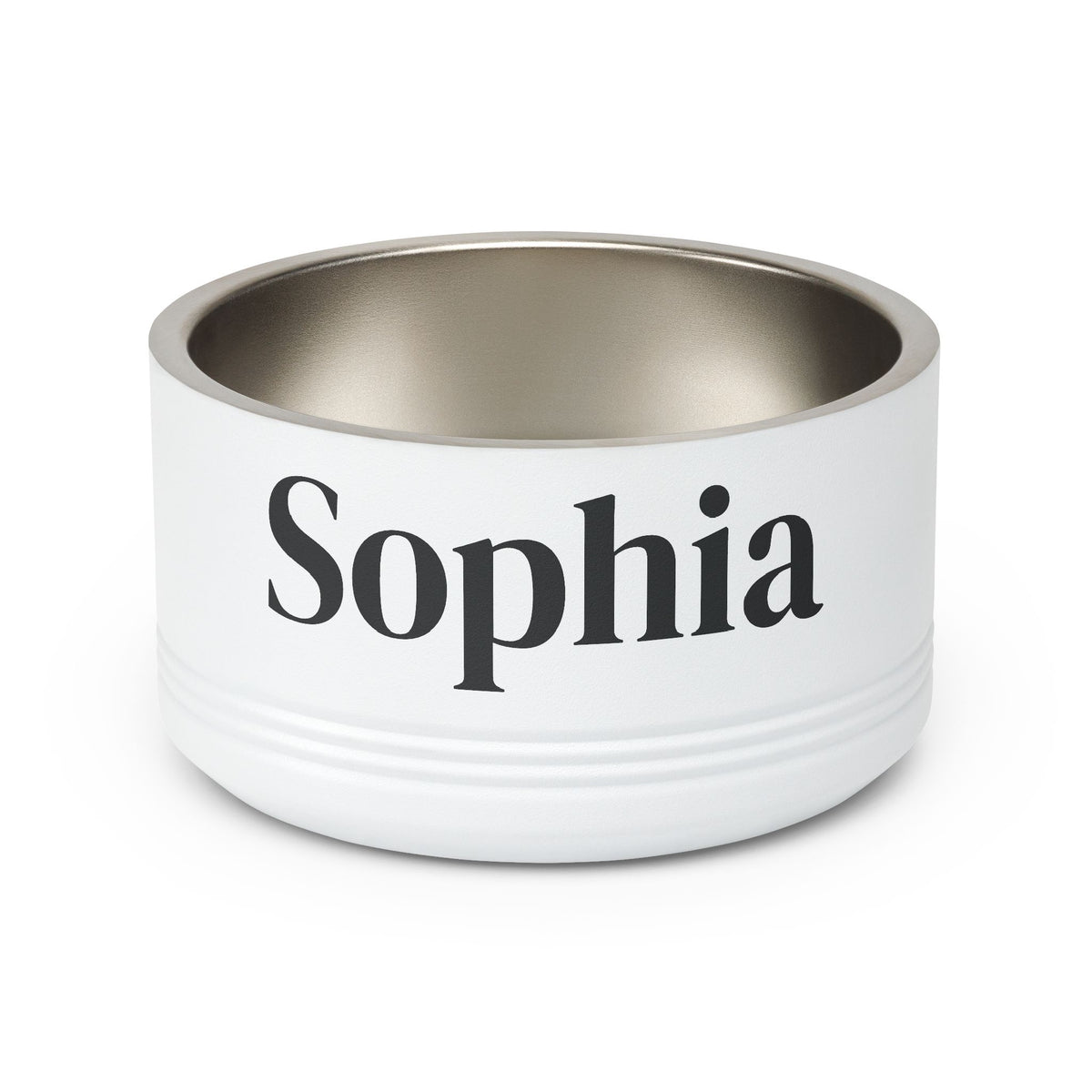 Personalized Dog Bowl — Paw Print Edition • Black Text • DM Serif Display | TS2K Puppies