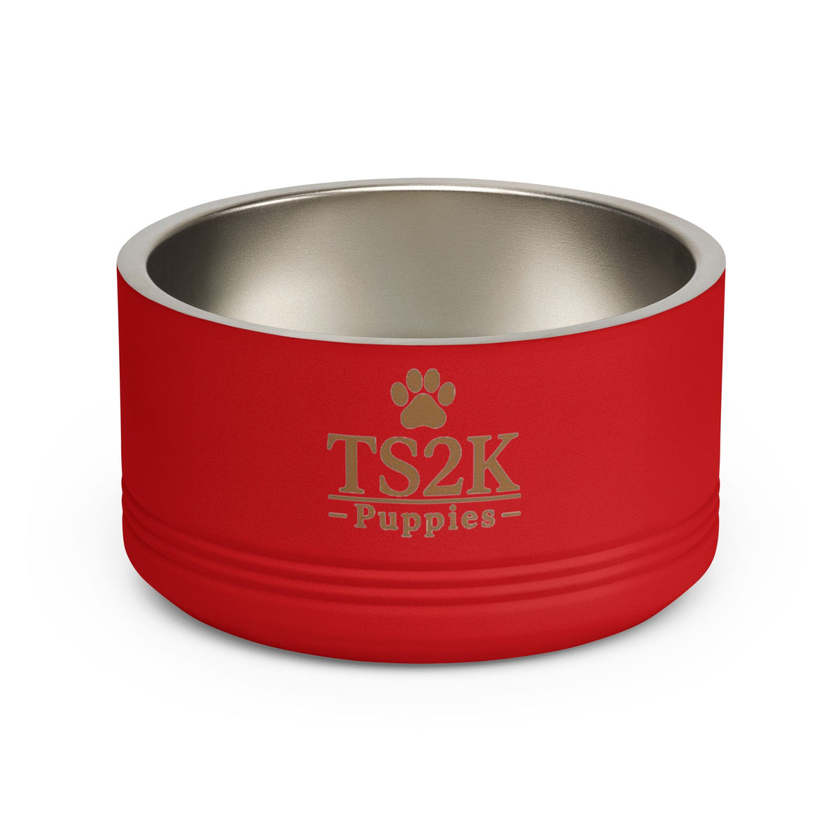 Personalized Dog Bowl — Paw Print Edition • Black Text • DM Serif Display | TS2K Puppies