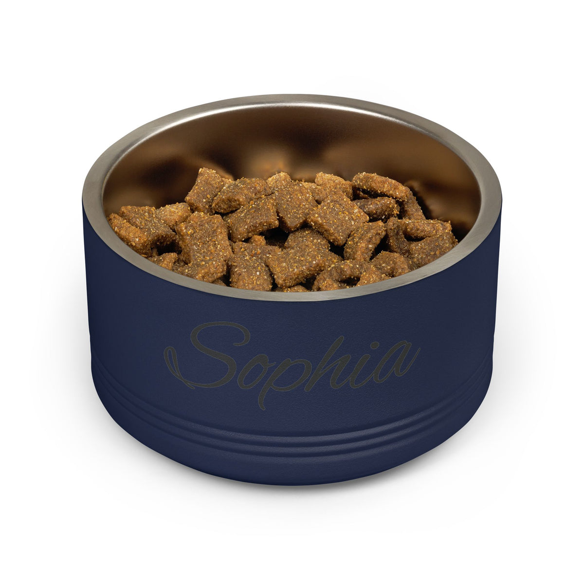 Personalized Dog Bowl — Paw Print Edition • Black Text • Alex Brush | TS2K Puppies