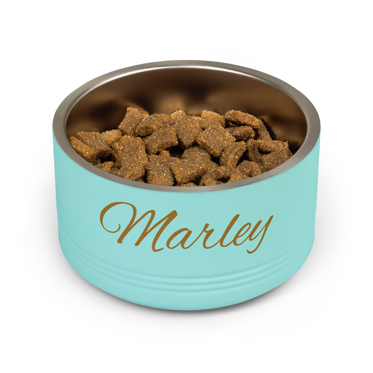 Personalized Dog Bowl — Signature Edition • Gold Text • Alex Brush | TS2K Puppies
