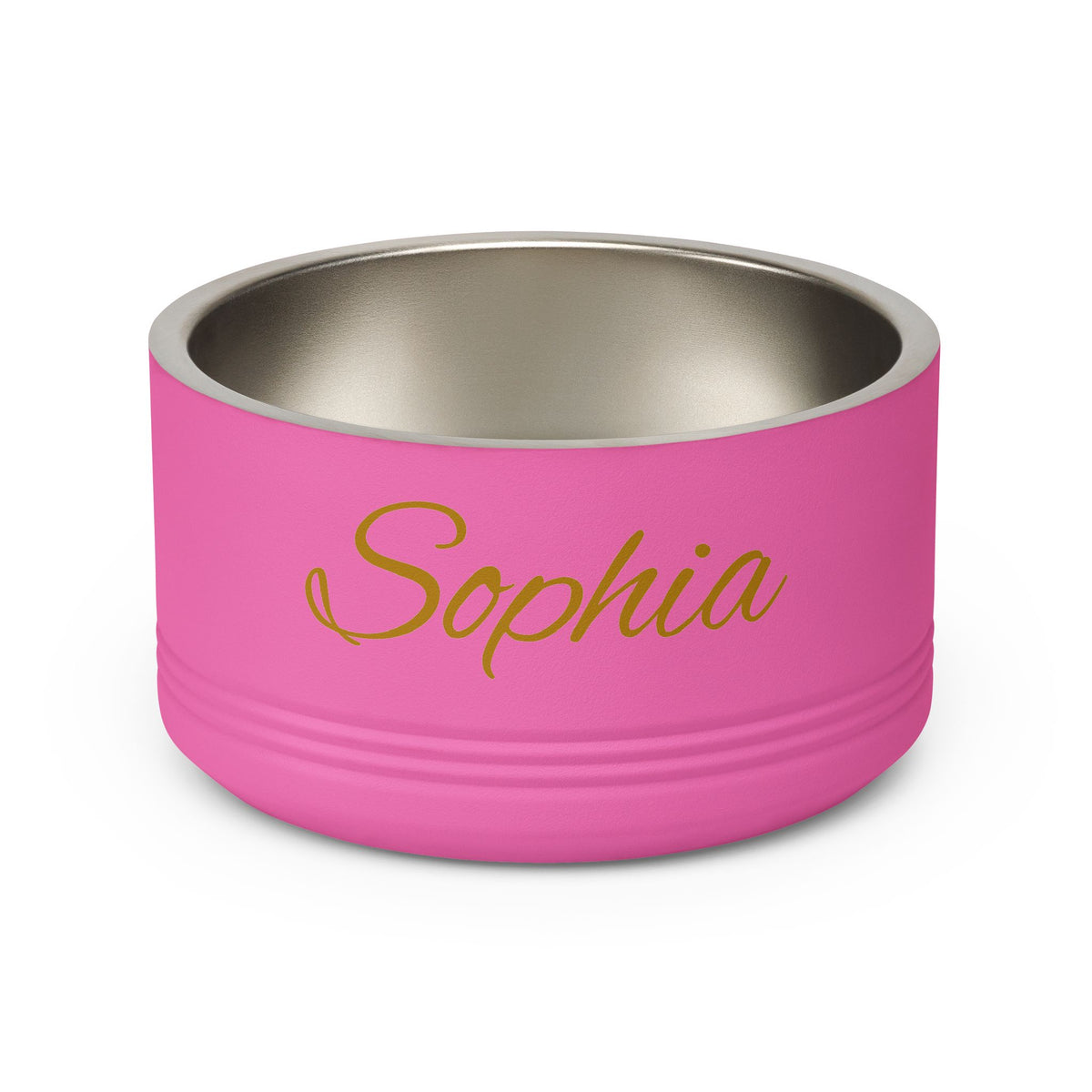 Personalized Dog Bowl — Paw Print Edition • Gold Text • Alex Brush | TS2K Puppies