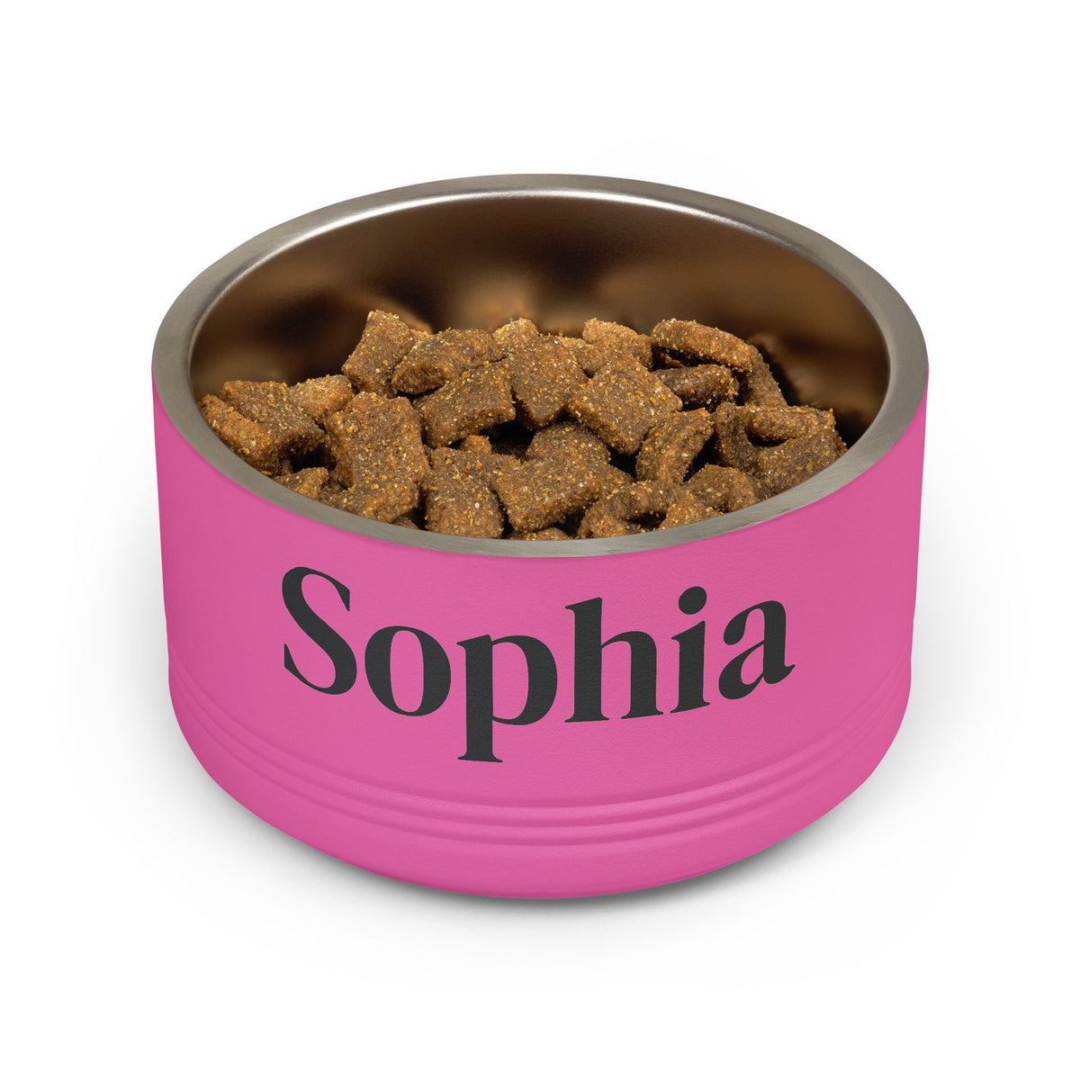 Personalized Dog Bowl — Paw Print Edition • Black Text • DM Serif Display | TS2K Puppies