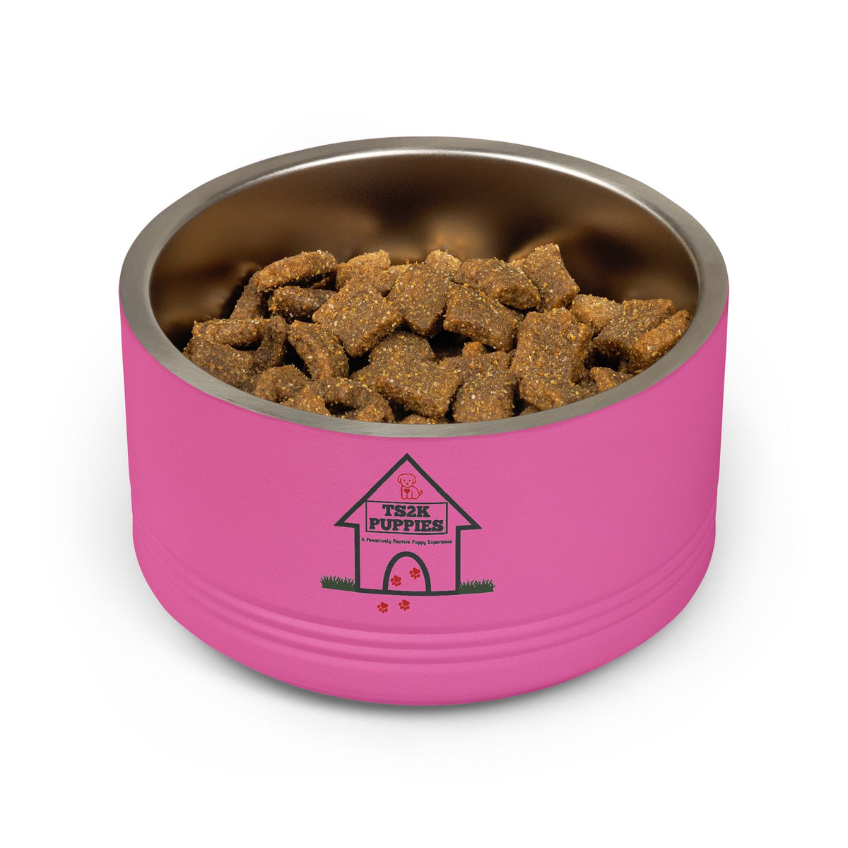 Personalized Dog Bowl — Signature Edition • Black Text • Alex Brush | TS2K Puppies