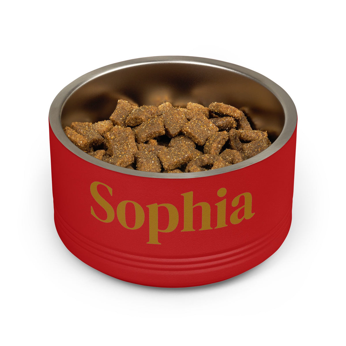Personalized Dog Bowl — Paw Print Edition • Gold Text • DM Serif Display | TS2K Puppies